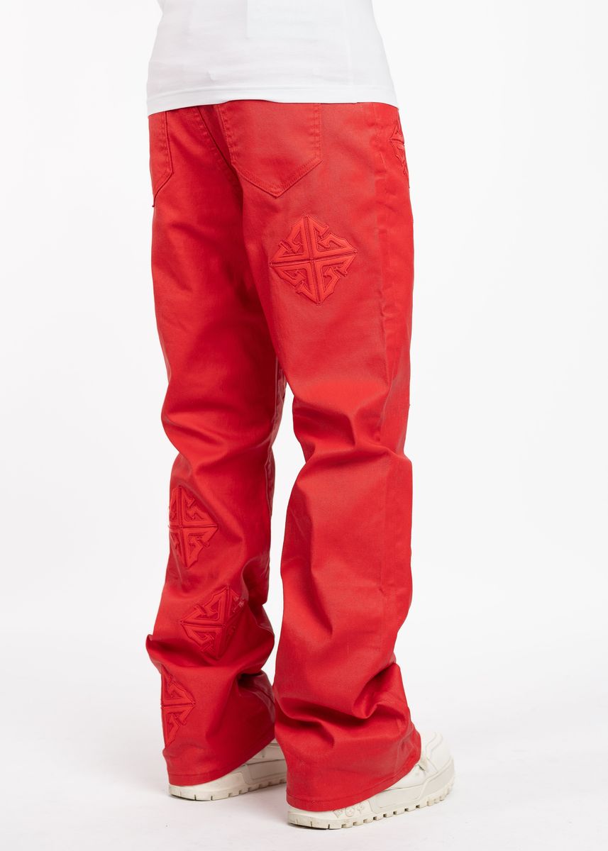 Red Icon Flared Denim