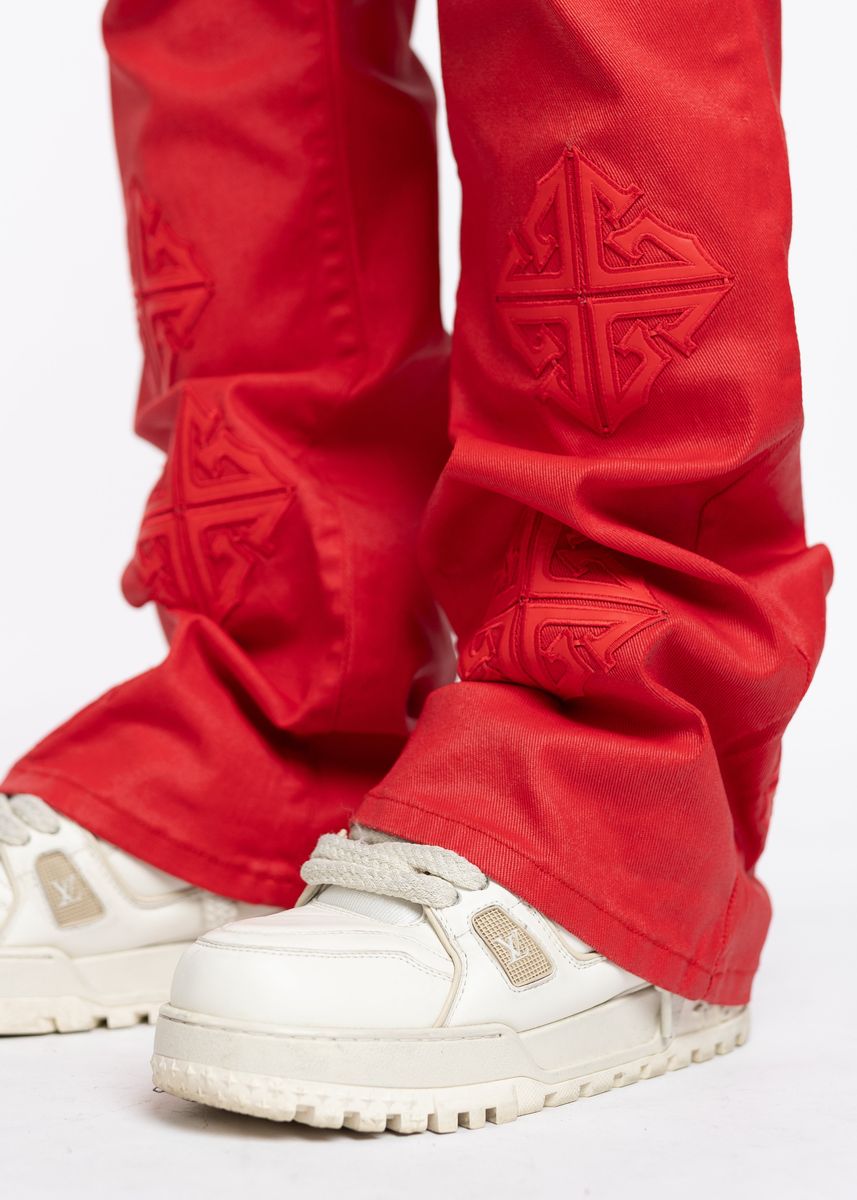 Red Icon Flared Denim