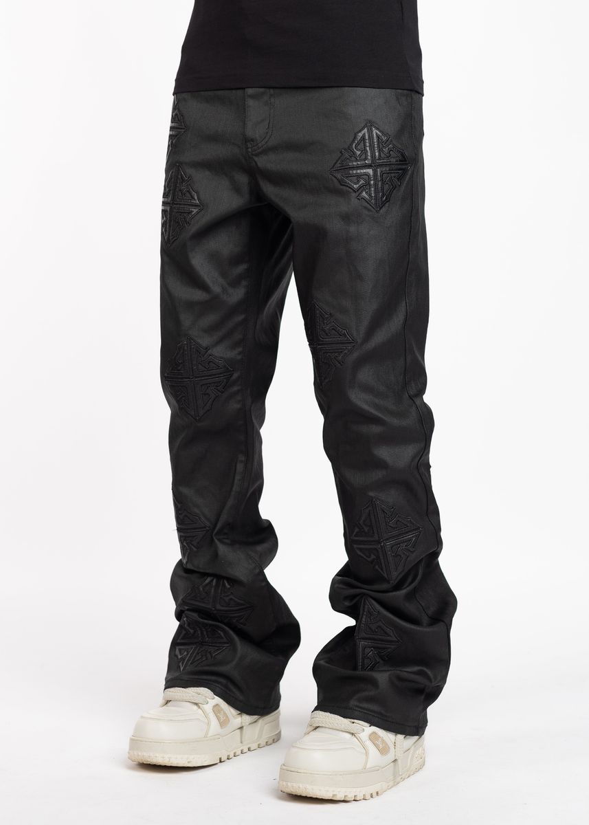 Black Icon Flared Denim