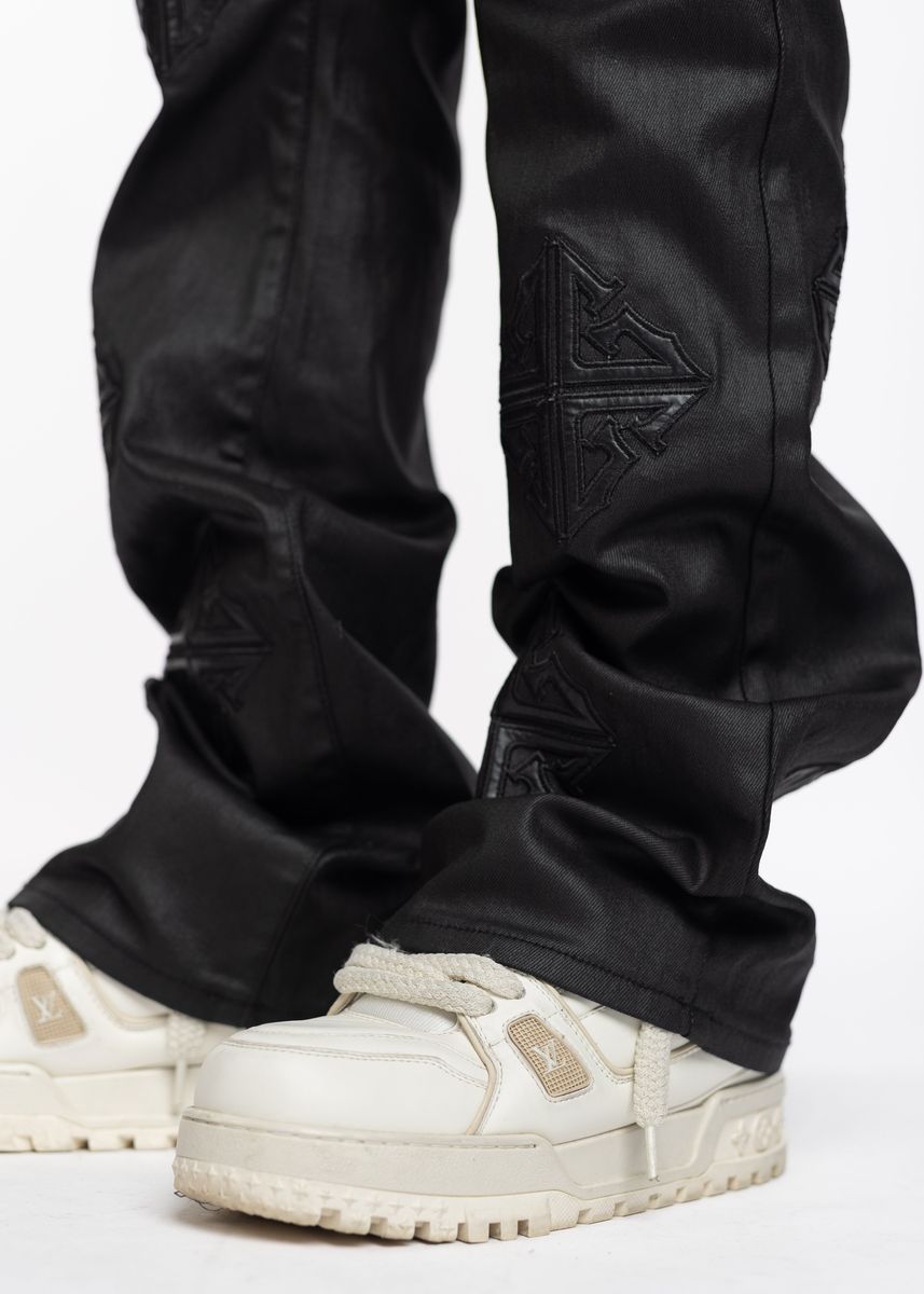 Black Icon Flared Denim