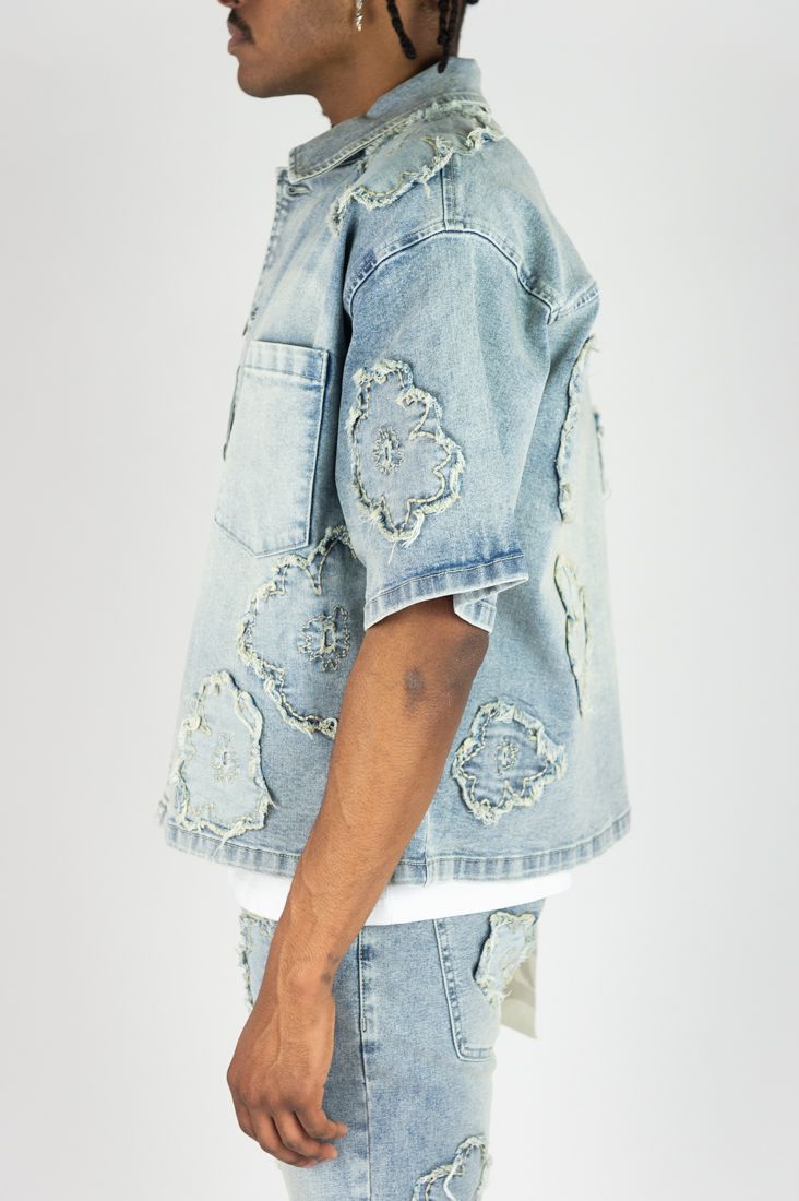 CROPPED DENIM SHIRT